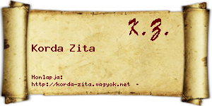 Korda Zita névjegykártya